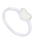 ANILLO LISO CORAZON MADRE PERLA