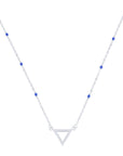 Gargantilla con dije triangulo liso detalles esmalte azul