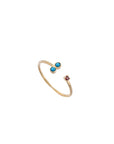 Anillo Turquesa Y Zirconia Ajustable