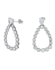 Arete ovalo con zirconia en plata .925/