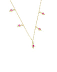GARGANTILLA CHARMS COLGANTES CON ZIRCONIA ROJA/PLATA.925/BAÑO 14KTS