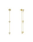 BROQUEL CON ZIRCONIA TRIANGULO Y CADENA COLGANTE PLATA .925/ BAÑO ORO 14 KTS