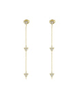 BROQUEL CON ZIRCONIA TRIANGULO Y CADENA COLGANTE PLATA .925/ BAÑO ORO 14 KTS