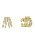 BROQUEL AROS CON ZIRCONIA PLATA .925/BAÑO ORO 14KTS