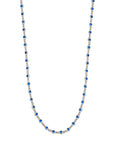 CADENA ESLABONES CON ZIRCONIAS AZUL ZAFIRO PLATA .925/BAÑO RODIO