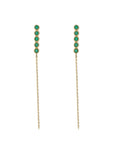 ARETES 5 PIEDRAS COLGANTE ONIX VERDE