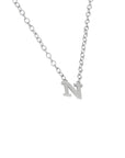 LETRA N CON ZIRCONIA PLATA .925/ BAÑO RODIO
