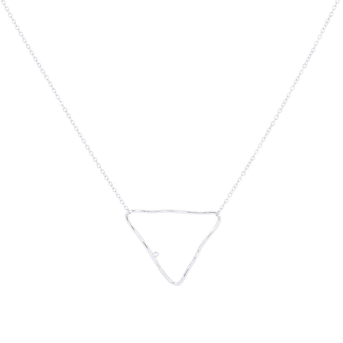 Dije triangulo irregular con zirconia plata .925