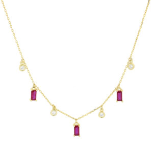 Gargantilla con Charms y Zirconias con baño de Oro