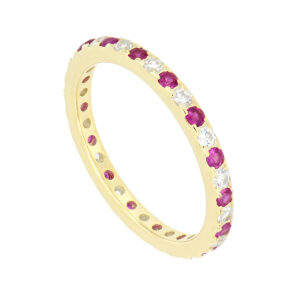 Anillo Churumbela de Plata con Zirconias y baño de Oro