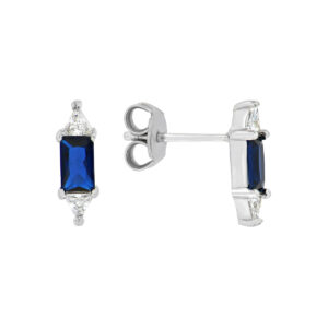 Broqueles de Plata con Zirconia Azul