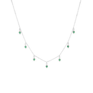 Gargantilla con Rombos y Zirconias color Verde