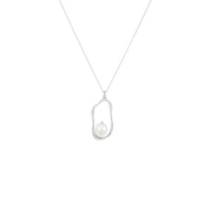Gargantilla de Plata con dije amorfo y Perla natural