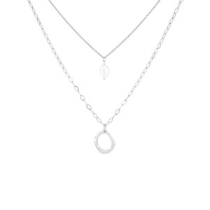 Gargantilla de Plata doble con Perla
