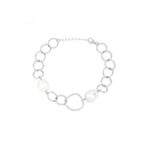 Pulsera Aros con Perlas Barrocas