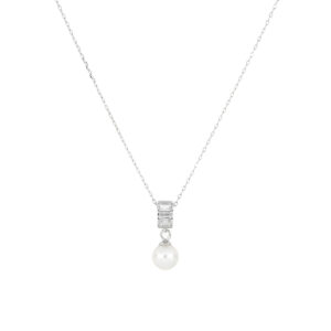 Gargantilla de Plata y dije con Zirconia y Perla natural