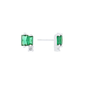 Aretes de Plata con Zirconia color Verde