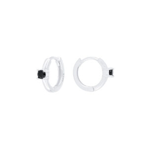 Arracadas de Plata con Zirconia Negra