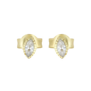 Broqueles de Plata con Zirconia Marquise