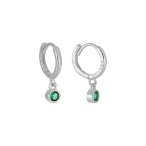 Arracadas con dijes de Zirconia color verde