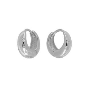 Arracada hueca con chispas de Zirconia