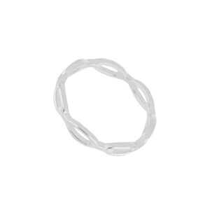 Anillo Eslabones de Plata con baño de rodio