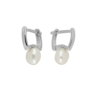 Aretes de plata con Perlas y Zirconias