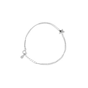 Pulsera Doble de plata con dije de estrella
