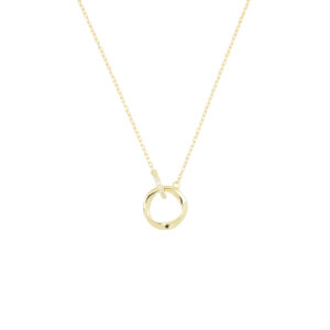 Gargantilla con dije de Circulo Irregular con Zirconia