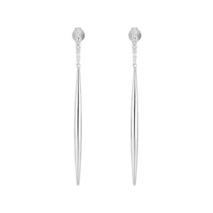 Aretes lagos de plata con Zirconia