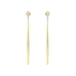 Aretes lagos de plata con Zirconia Natural