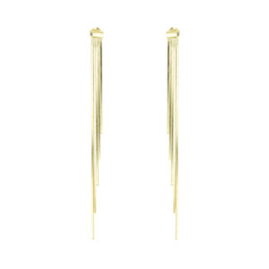 Aretes Largos de plata con Cadena colgante