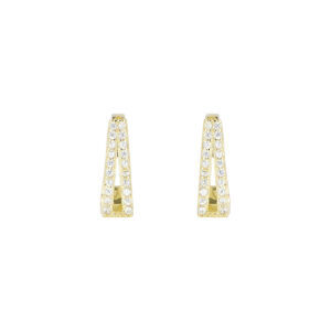 Arracadas de Plata con Zirconia | Baño de Oro 14kts