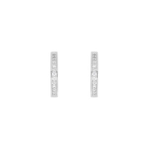 Arracadas Huggie de Plata Baño Rodio