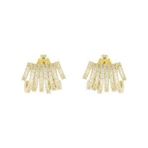 Broqueles Curvos de Plata con Zirconias