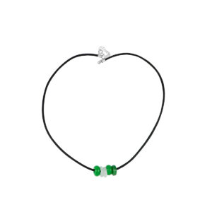 Gargantilla Collar de Piel con Jade