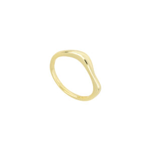 Anillo Irregular de Plata Baño de Oro