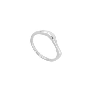 Anillo Irregular de plata baño de Rodio