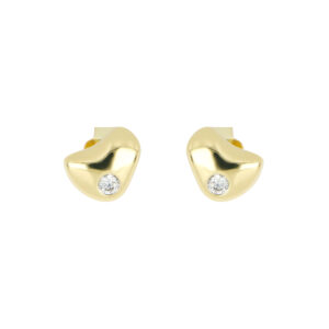 Broqueles Irregulares con Zirconia Baño de Oro