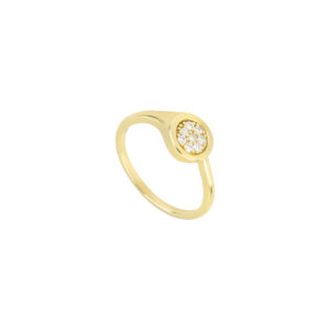 Anillo Circulo plata con baño de Oro con Zirconias