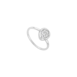 Anillo Gota plata con Zirconias