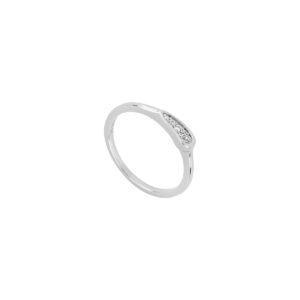 Anillo Irregular de plata con Zirconia natural