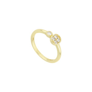 Anillo baño de Oro 14kts con Zirconias
