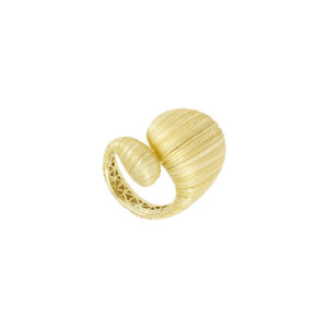 Anillo Irregular Liso de plata baño de Oro
