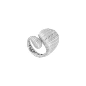 Anillo Irregular de plata baño rodio
