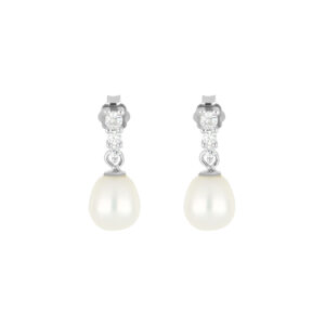 Broqueles de Plata con Perla y Perla Natural