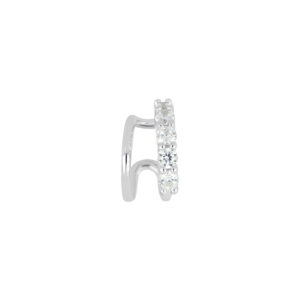 Arete Ear Cuff de plata con Zirconia Natural