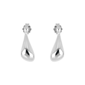 Broqueles Gota de plata Baño de Rodio
