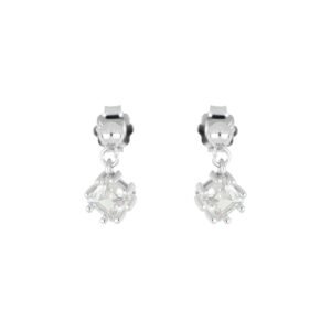 Broqueles de plata con Zirconia natural