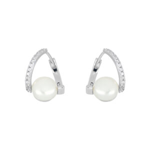 Arracadas de plata con Zirconia y Perla cultivada
